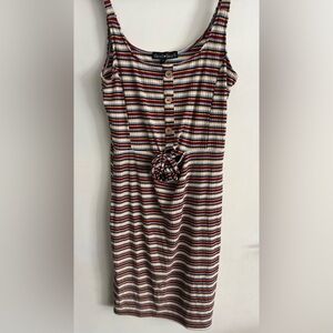 Striped Dress with Button Detail